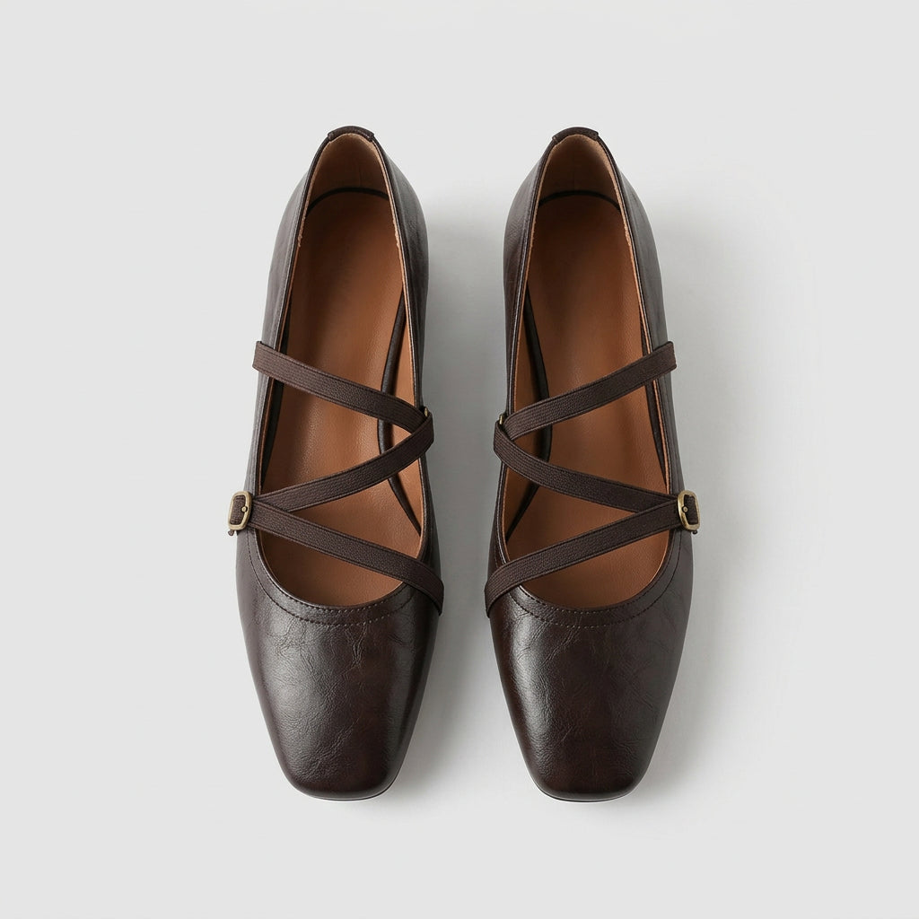 Bailarina Cuero Tailored Flat