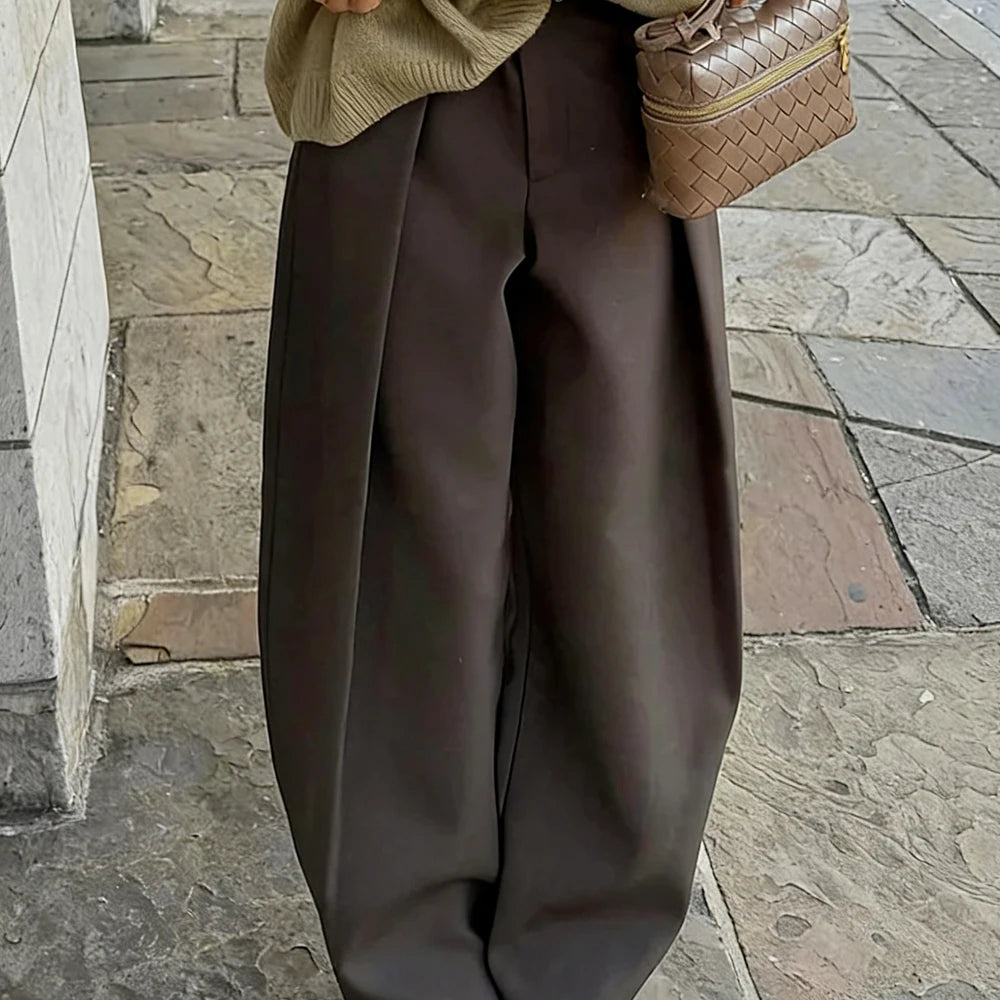 Pantalón Sarga Tailored Wide-Leg