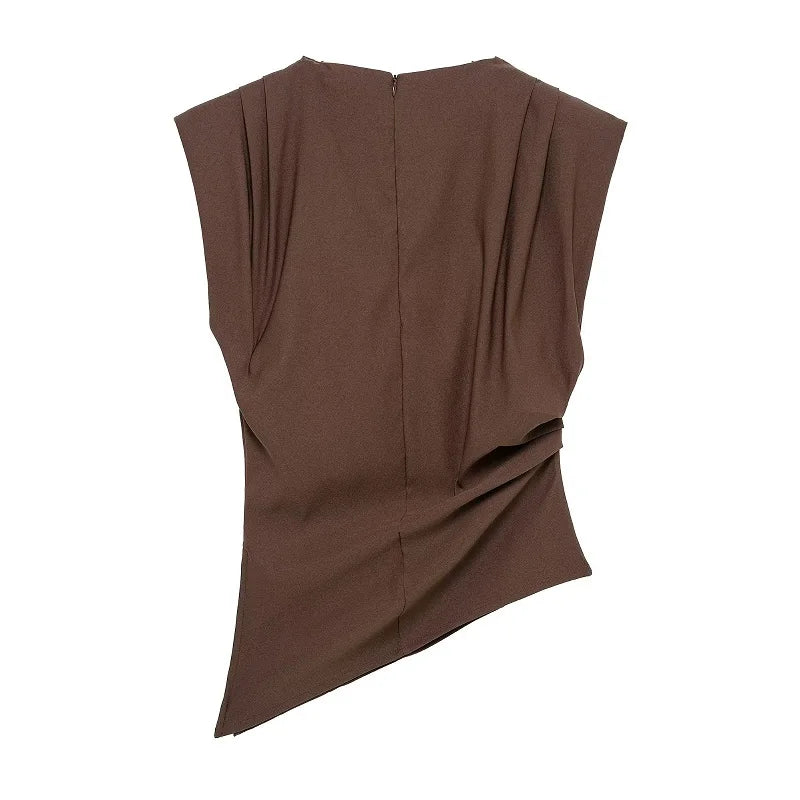Top Punto Drapeado Sculpt Contour