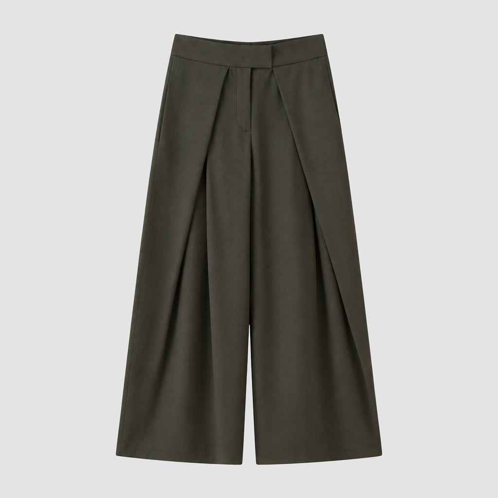 Pantalón Sarga Tailored Wide-Leg