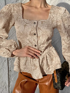 Blusón Tailored Jacquard Péplum