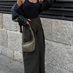 Pantalón Sarga Tailored Wide-Leg