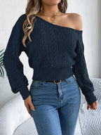 Jersey Asymmetric Cable-Knit