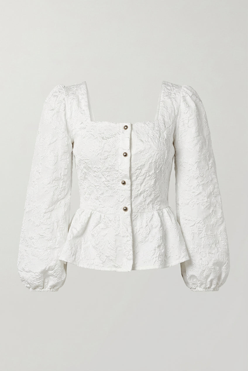 Blusón Tailored Jacquard Péplum