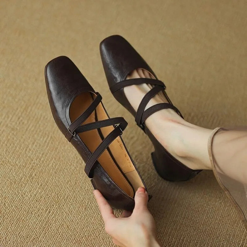 Bailarina Cuero Tailored Flat