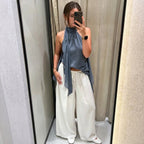 Top Halter Tailored Satin