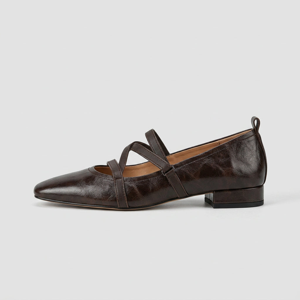 Bailarina Cuero Tailored Flat