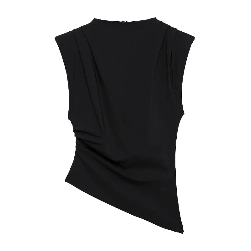Top Punto Drapeado Sculpt Contour