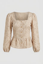 Blusón Tailored Jacquard Péplum