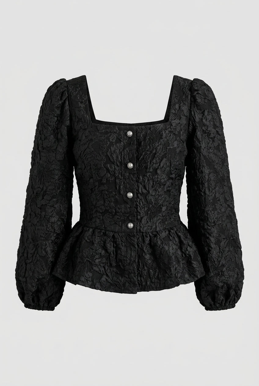 Blusón Tailored Jacquard Péplum