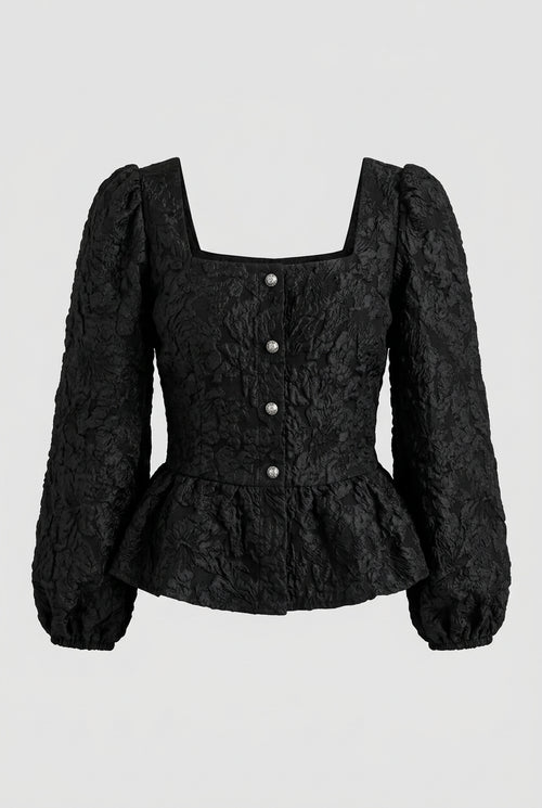 Blusón Tailored Jacquard Péplum