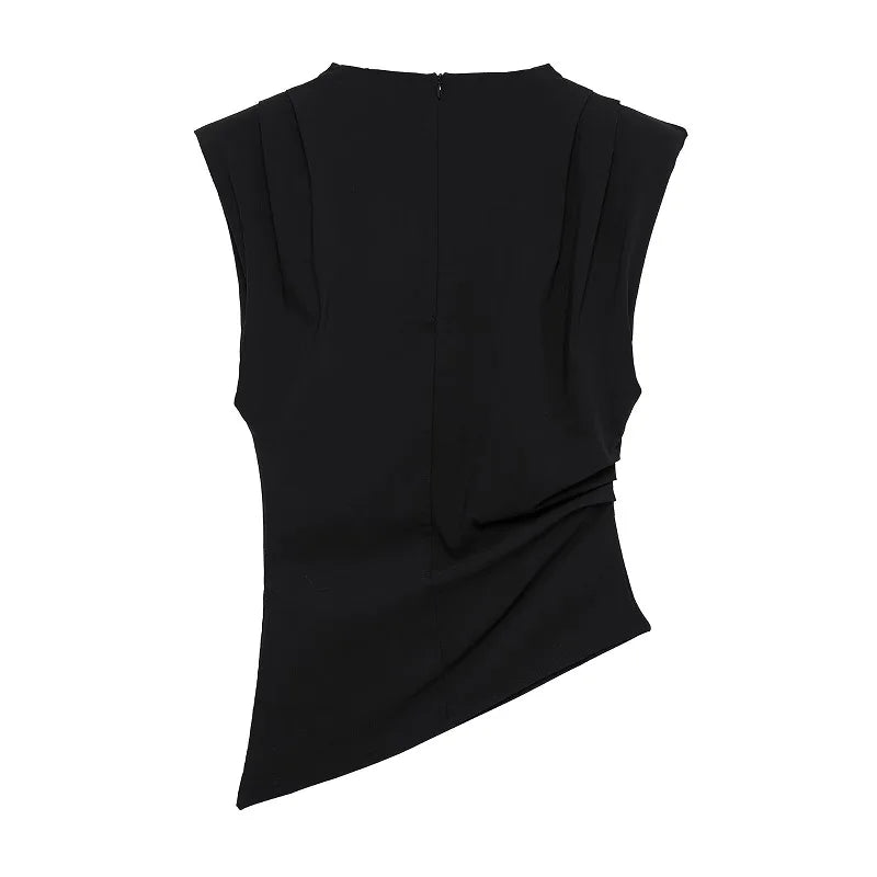 Top Punto Drapeado Sculpt Contour