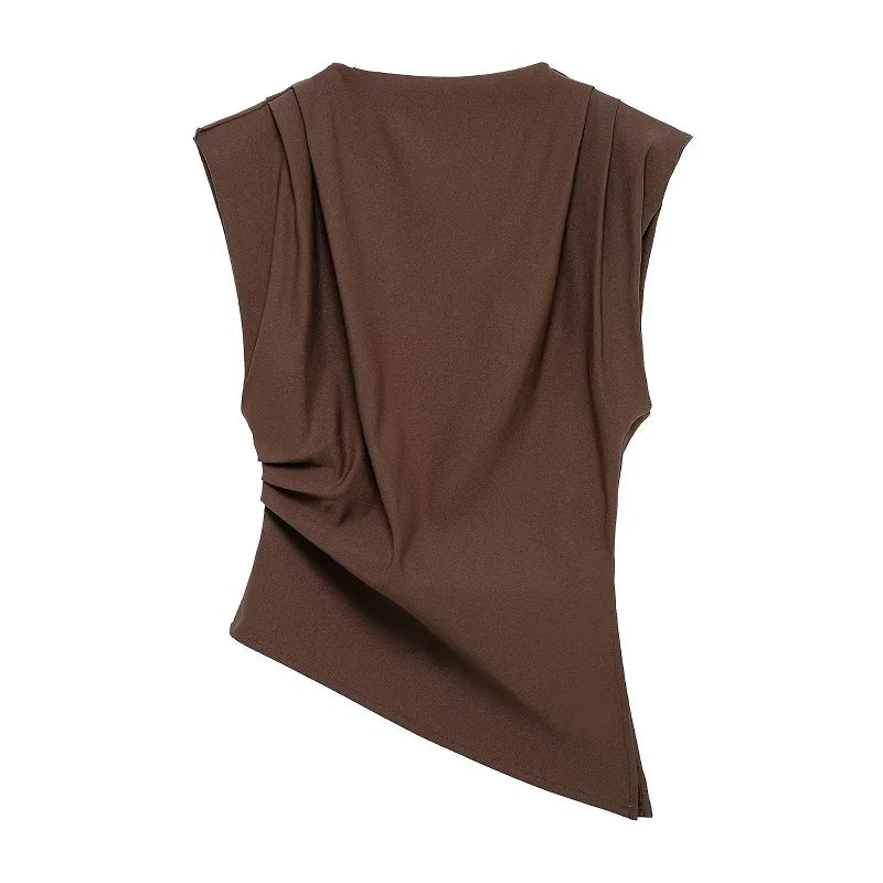 Top Punto Drapeado Sculpt Contour